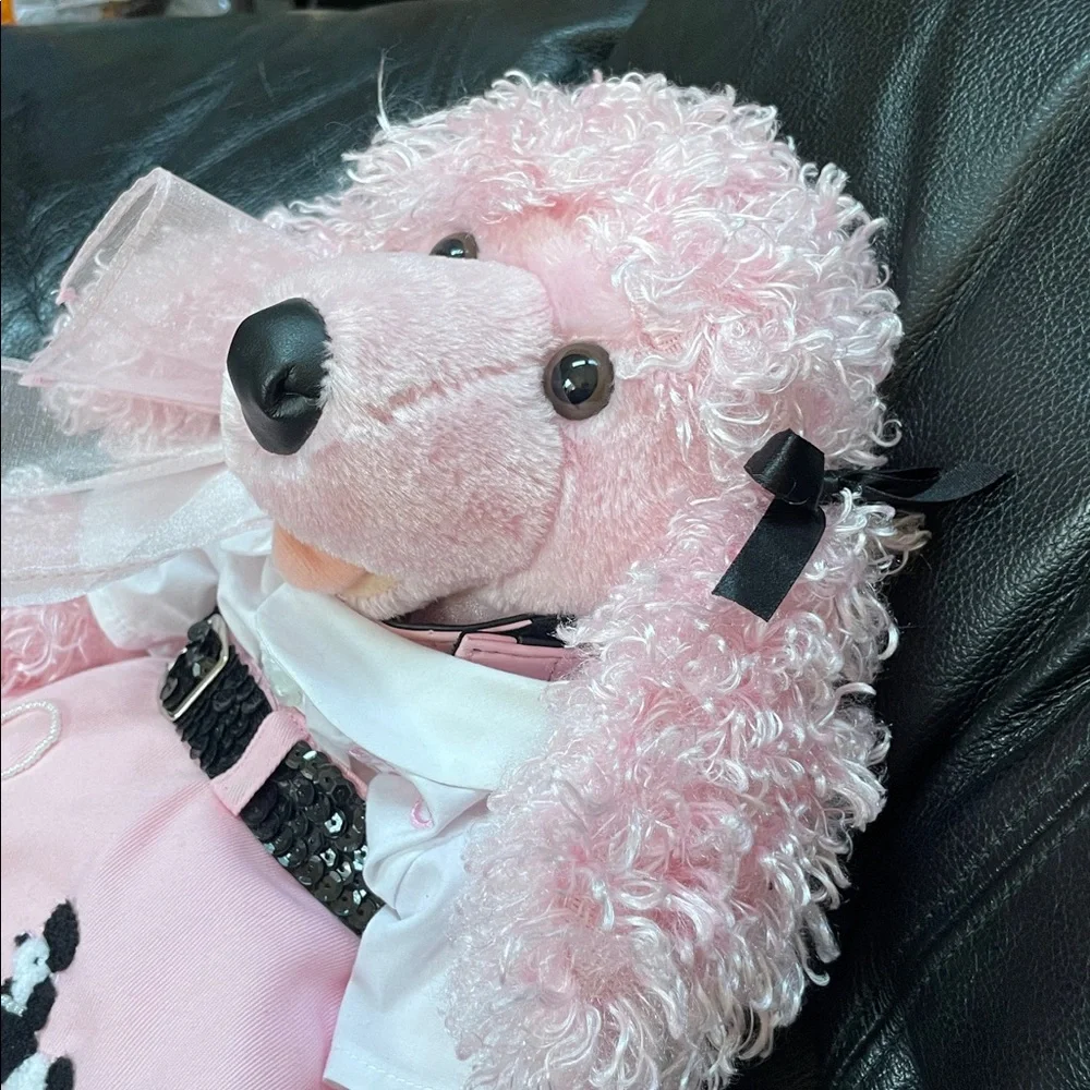 Build-A-Bear Pink Poodle Plush with Curly Fur and Fun Outfit and Accessories - Picture 9 of 13